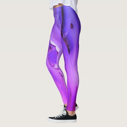 Exotischer Lila Marmor Leggings (Links)