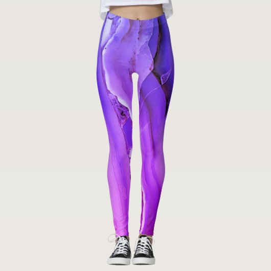 Exotischer Lila Marmor Leggings (Vorderseite)