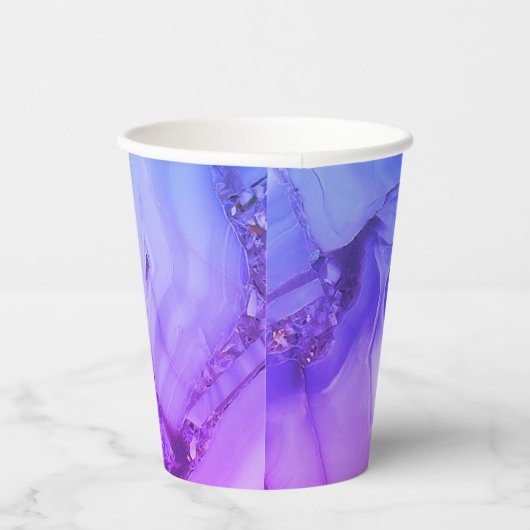 Exotischer Lila Marmor Pappbecher (Rechts)