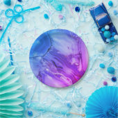 Exotischer Lila Marmor Pappteller (Party)