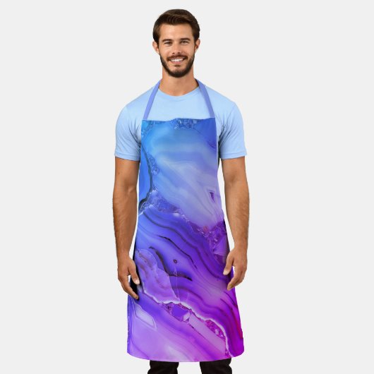 Exotischer Lila Marmor Schürze (Getragen)