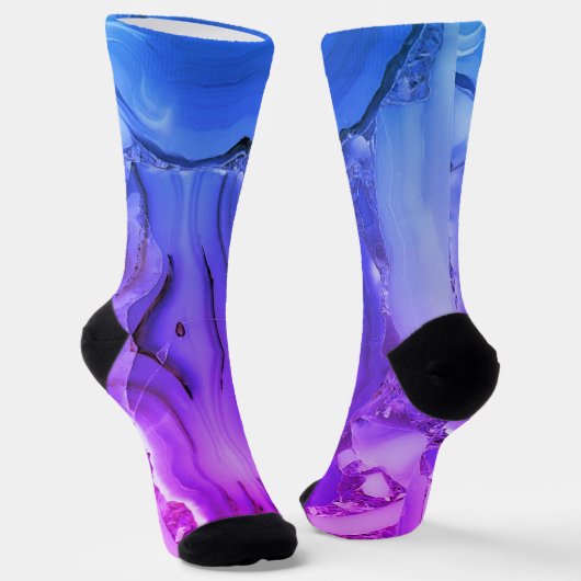 Exotischer Lila Marmor Socken (Gewinkelt)