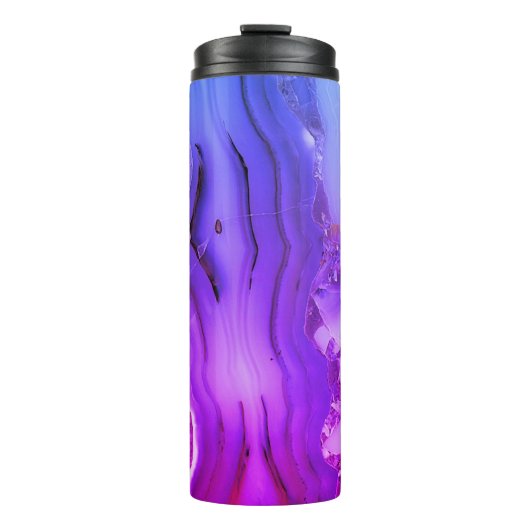 Exotischer Lila Marmor Thermosbecher (Vorderseite)