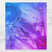 Exotischer Lila Marmor Weinetikett (Einzelnes Label)