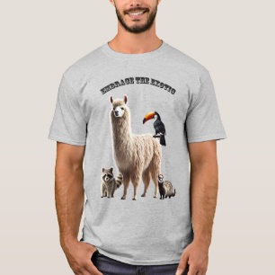 Exotischer Lover Llama, Raccoon, Ferret und Bird T-Shirt