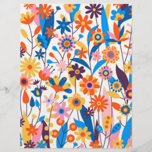 Exotischer mehrfarbiger Blumenhintergrund-32939 Briefbogen