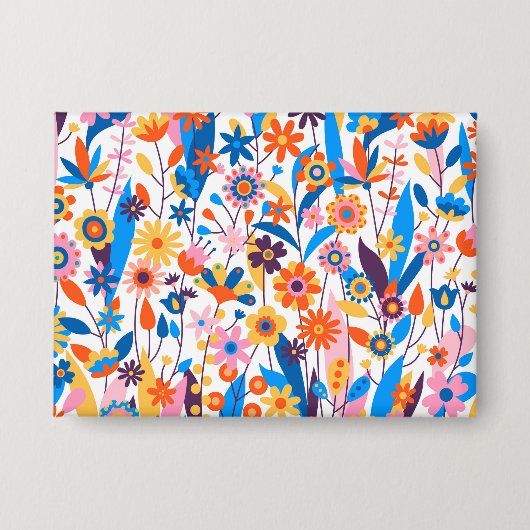 Exotischer mehrfarbiger Blumenhintergrund-32939 Button (Vorderseite)