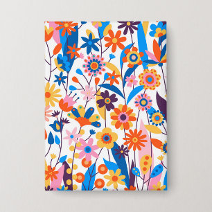 Exotischer mehrfarbiger Blumenhintergrund-32939 Button