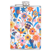 Exotischer mehrfarbiger Blumenhintergrund-32939 Flachmann (Vorderseite)