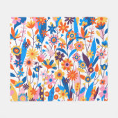 Exotischer mehrfarbiger Blumenhintergrund-32939 Fleecedecke (Vorderseite (Horizontal))