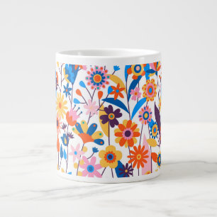 Exotischer mehrfarbiger Blumenhintergrund-32939 Jumbo-Tasse