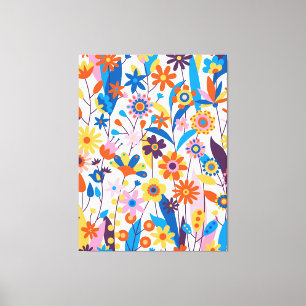 Exotischer mehrfarbiger Blumenhintergrund-32939 Leinwanddruck