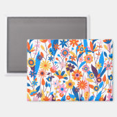 Exotischer mehrfarbiger Blumenhintergrund-32939 Magnet (Vorderseite/Rückseite)