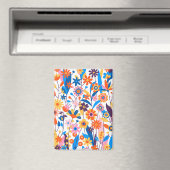 Exotischer mehrfarbiger Blumenhintergrund-32939 Magnet (In Situ (Geschirrspüler))