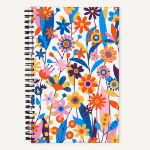 Exotischer mehrfarbiger Blumenhintergrund-32939 Notizblock