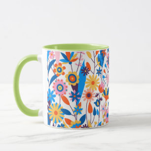 Exotischer mehrfarbiger Blumenhintergrund-32939 Tasse