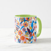 Exotischer mehrfarbiger Blumenhintergrund-32939 Tasse (VorderseiteRechts)