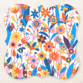 Exotischer mehrfarbiger Blumenhintergrund-32939 Untersetzer (Vorderseite)