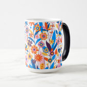 Exotischer mehrfarbiger Blumenhintergrund-32939 Verwandlungstasse (VorderseiteRechts)