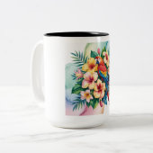 Exotischer Papagei Zweifarbige Tasse (Vorderseite Links)