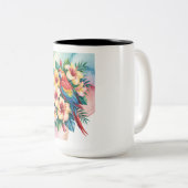 Exotischer Papagei Zweifarbige Tasse (VorderseiteRechts)