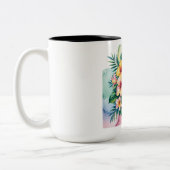 Exotischer Papagei Zweifarbige Tasse (Links)