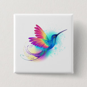 Exotischer Regenbogenkolibri Button