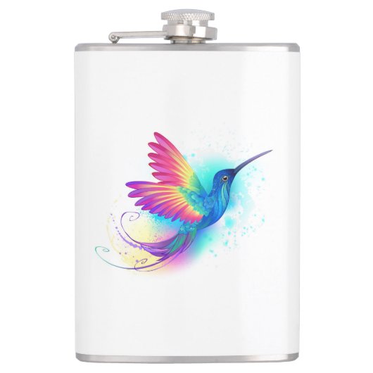 Exotischer Regenbogenkolibri Flachmann (Vorderseite)