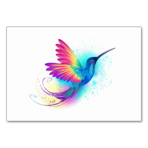 Exotischer Regenbogenkolibri Tischnummer