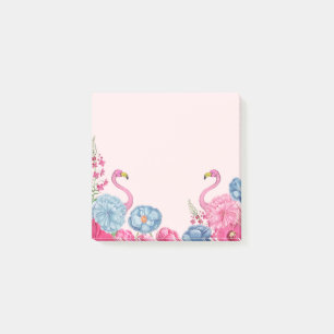 Exotischer rosa Flamingo-Garten 2 Post-it Klebezettel