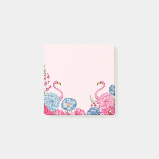 Exotischer rosa Flamingo-Garten 2 Post-it Klebezettel (Vorderseite)