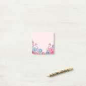 Exotischer rosa Flamingo-Garten 2 Post-it Klebezettel (Auf Schreibtisch)
