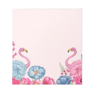 Exotischer rosa Flamingo-Garten Notizblock
