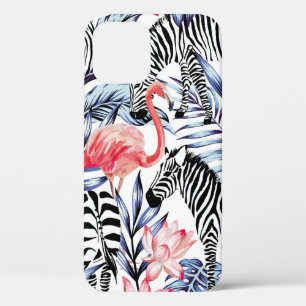 Exotischer rosa Flamingo, Zebra auf Hintergrund So Case-Mate iPhone Hülle