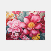 Exotischer rosa tropischer Blumengarten Fleecedecke (Vorderseite (Horizontal))