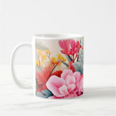 Exotischer rosa tropischer Blumengarten Kaffeetasse (Links)