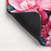Exotischer rosa tropischer Blumengarten Mousepad (Ecke)