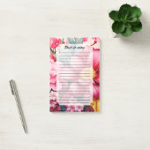 Exotischer rosa tropischer Blumengarten Post-it Klebezettel (Büro)