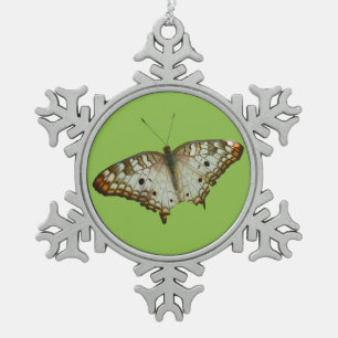 Exotischer Schmetterling aus St. Lucia Schneeflocken Zinn-Ornament