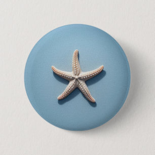 Exotischer Starfish mit blauem Hintergrund Button