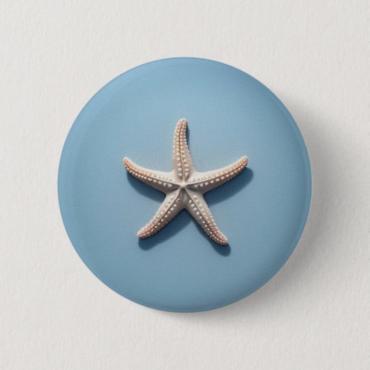 Exotischer Starfish mit blauem Hintergrund Button (Vorderseite)
