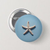 Exotischer Starfish mit blauem Hintergrund Button (Vorne & Hinten)
