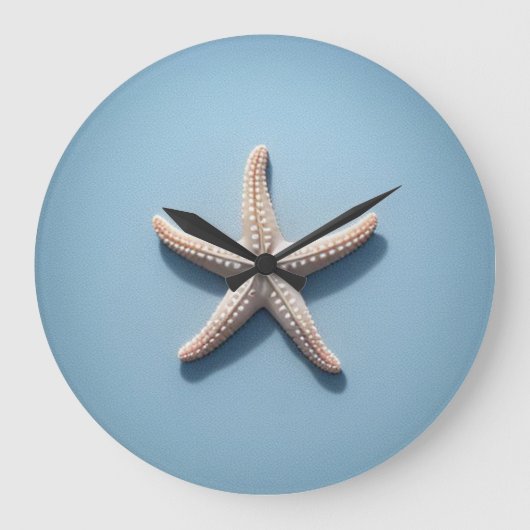 Exotischer Starfish mit blauem Hintergrund Große Wanduhr (Vorderseite)