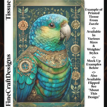 Exotischer Steampunk Blau Grüner Papagei DX7R Deco