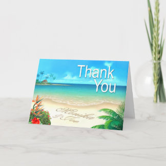Exotischer Strand 7" x5" danken Ihnen zu kardieren Dankeskarte
