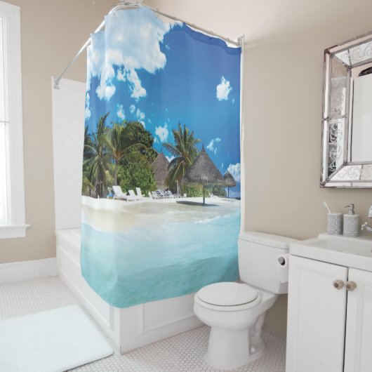 Exotischer Strand Duschvorhang (Beispiel)