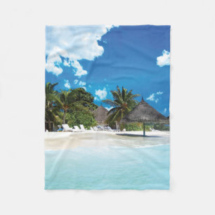 Exotischer Strand Fleecedecke