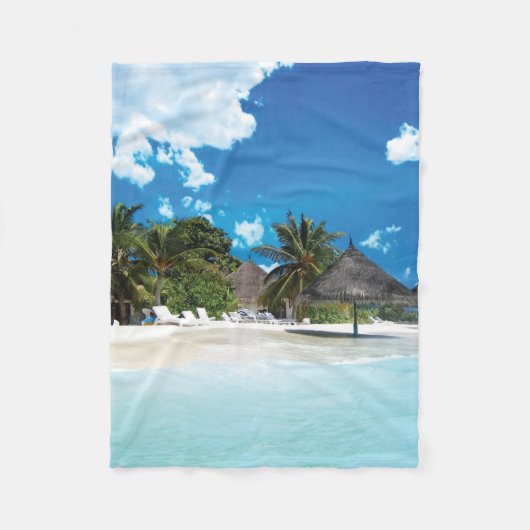 Exotischer Strand Fleecedecke (Vorderseite)