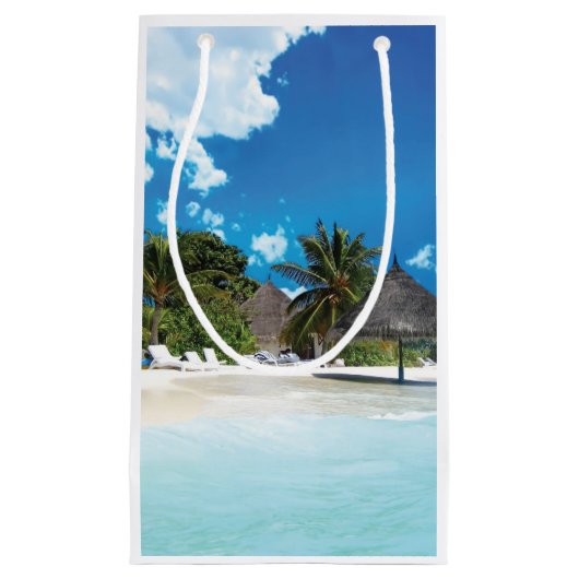 Exotischer Strand Kleine Geschenktüte (Vorderseite)