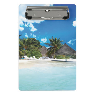 Exotischer Strand Mini Klemmbrett